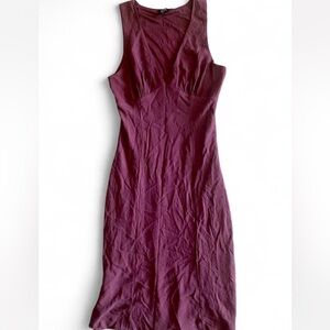 Elegant Burgundy Sleeveless Summer Dress
